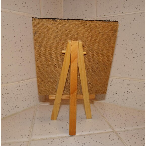 Two Hand Painted Abstract Art Painting w/ Mini Easel 4" by 4" - Picture 10 of 11